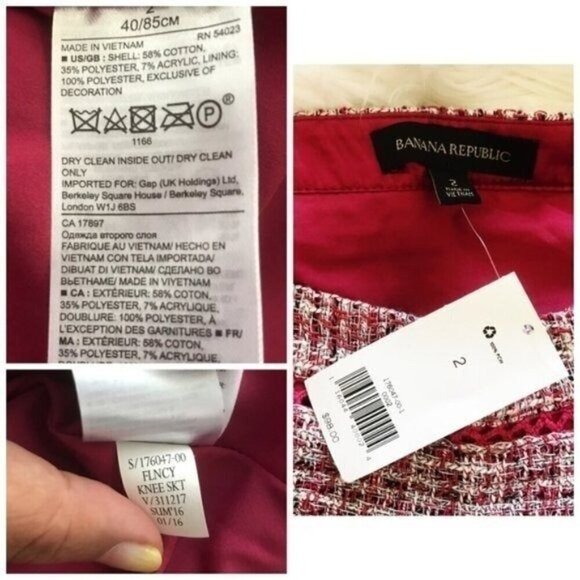Banana Republic Tweed Mini Skirt, Size 2, New with tag - Picture 4 of 8